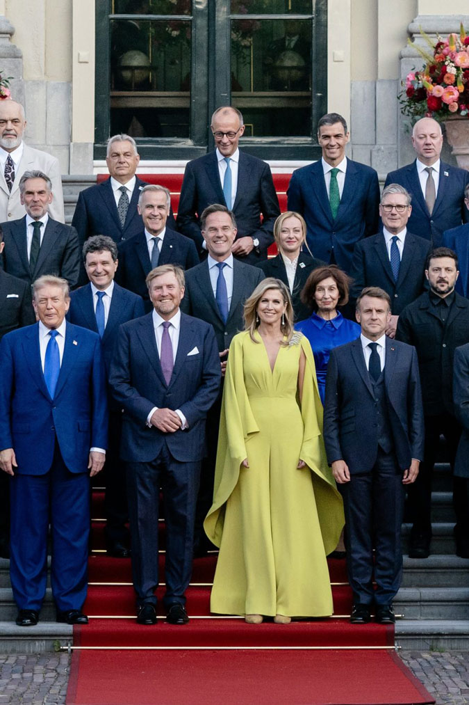 King Willem-Alexander and Queen Maxima with Trump and other world leaders