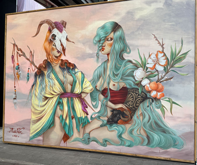 Mural art at Straat Museum artist Miss Van