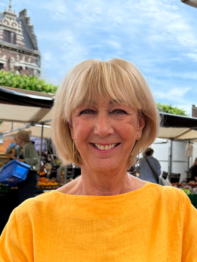 Long glass drop earrings by Lara Design