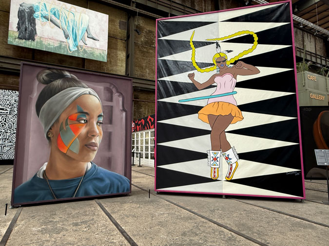 Straat Museum; artist left mural Tymon de Laat, right mural by Danielle See Walker