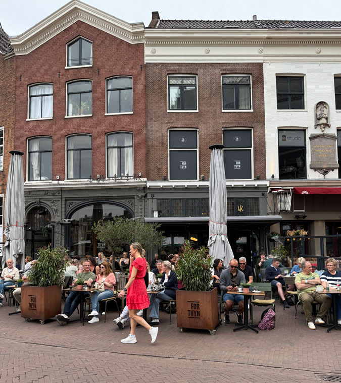 Terrace in the sun in Haarlem