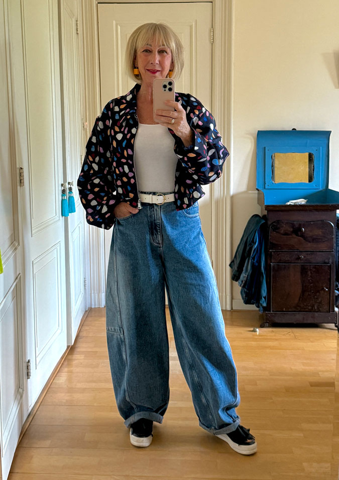 Multicoloured jacket with jeans