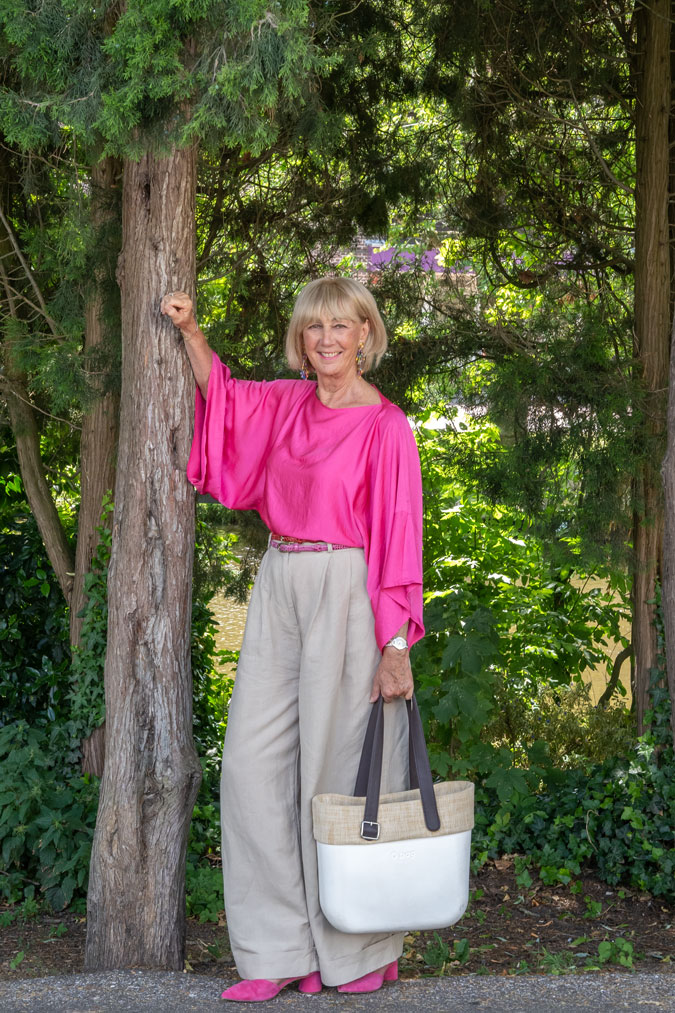 Pink top with kimono sleeves
