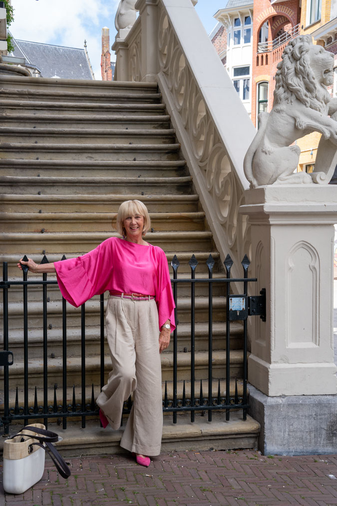 Pink top with kimono sleeves