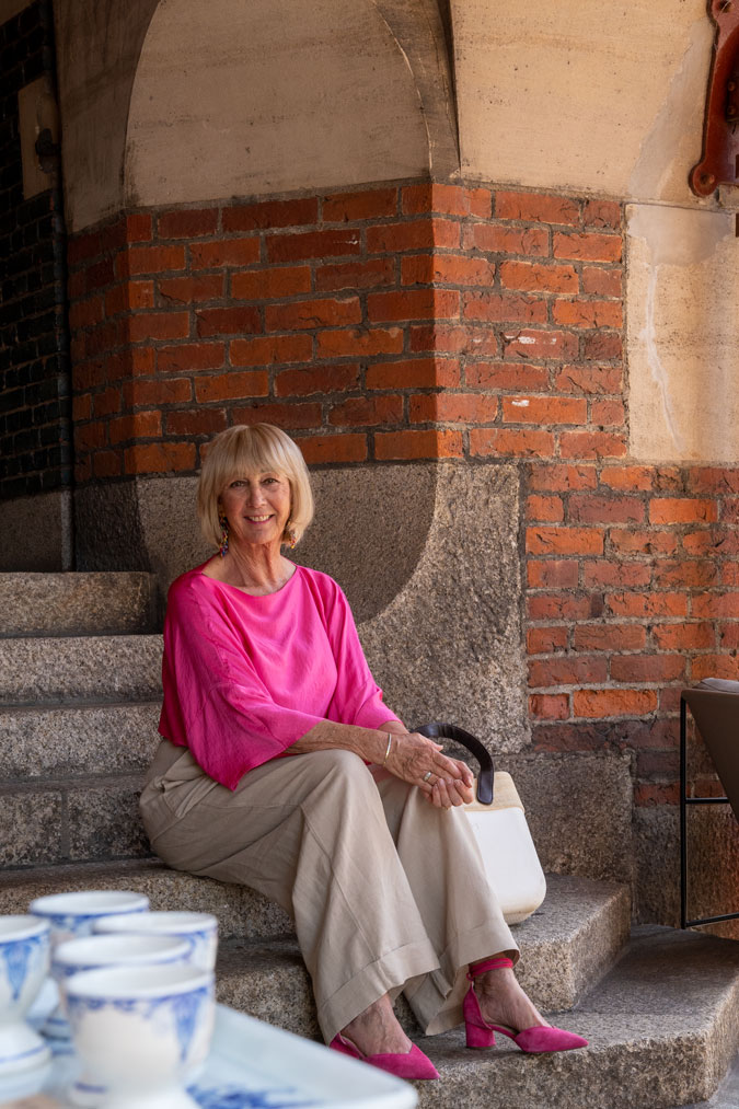 Pink top with kimono sleeves
