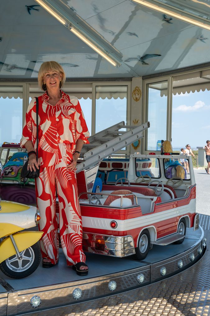 Red and white palazzo co-ord