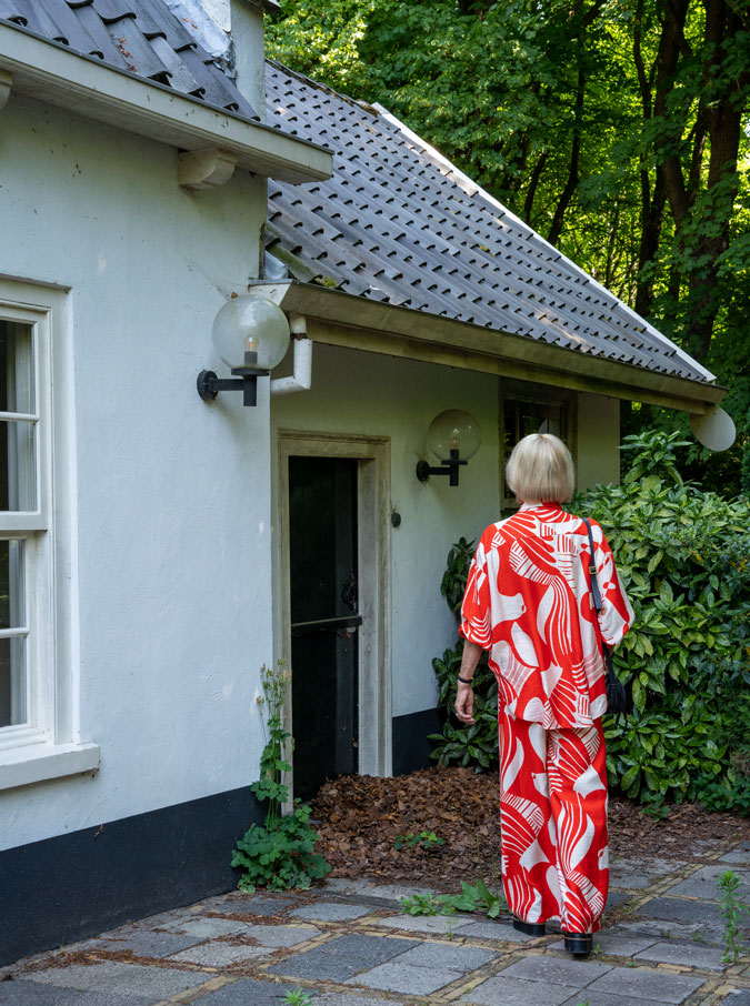 Red and white palazzo co-ord