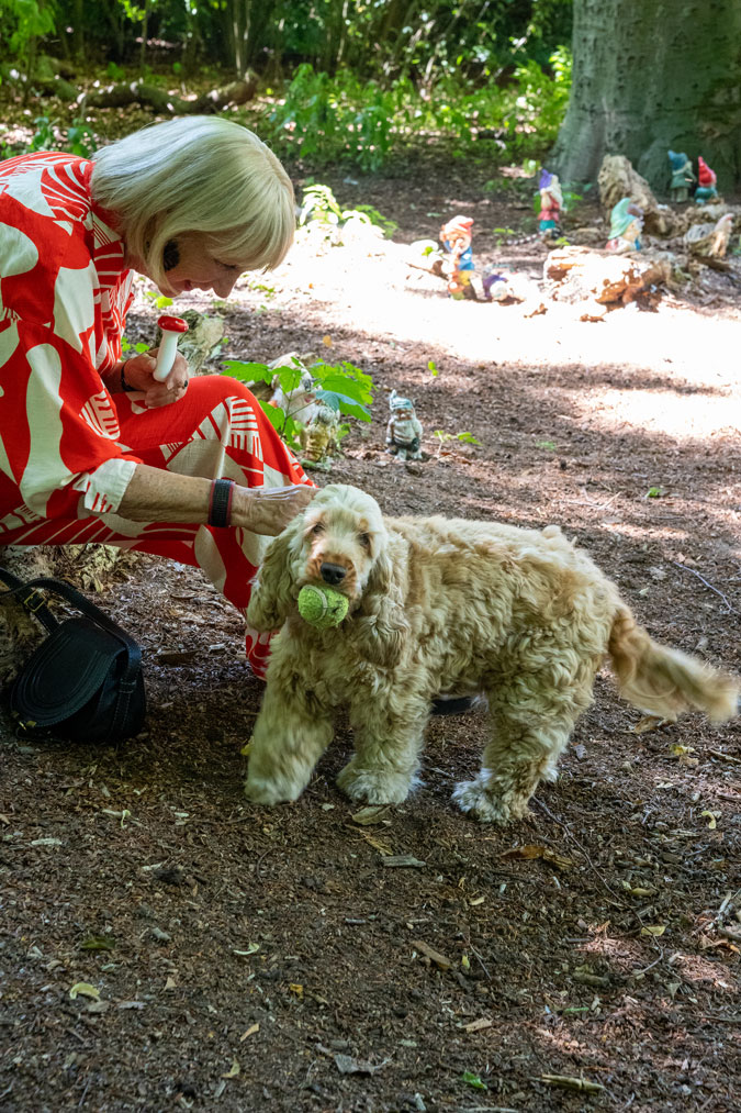 Red and white palazzo co-ord