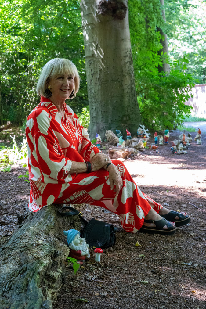 Red and white palazzo co-ord