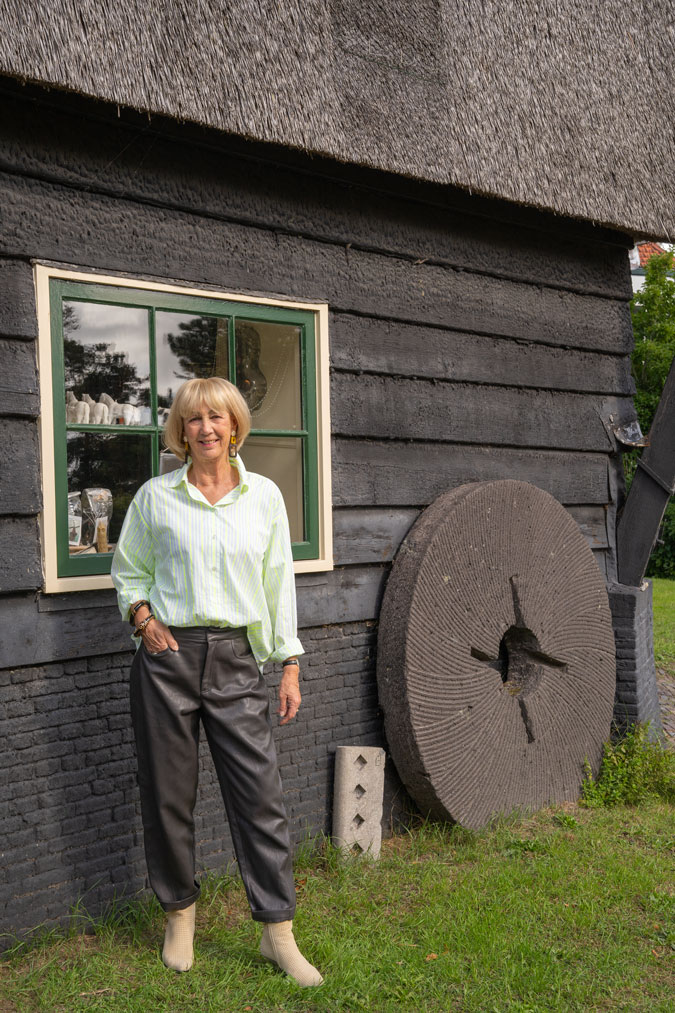 Brown vegan leather trousers