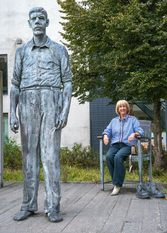 Blue and white striped shirt with jeans