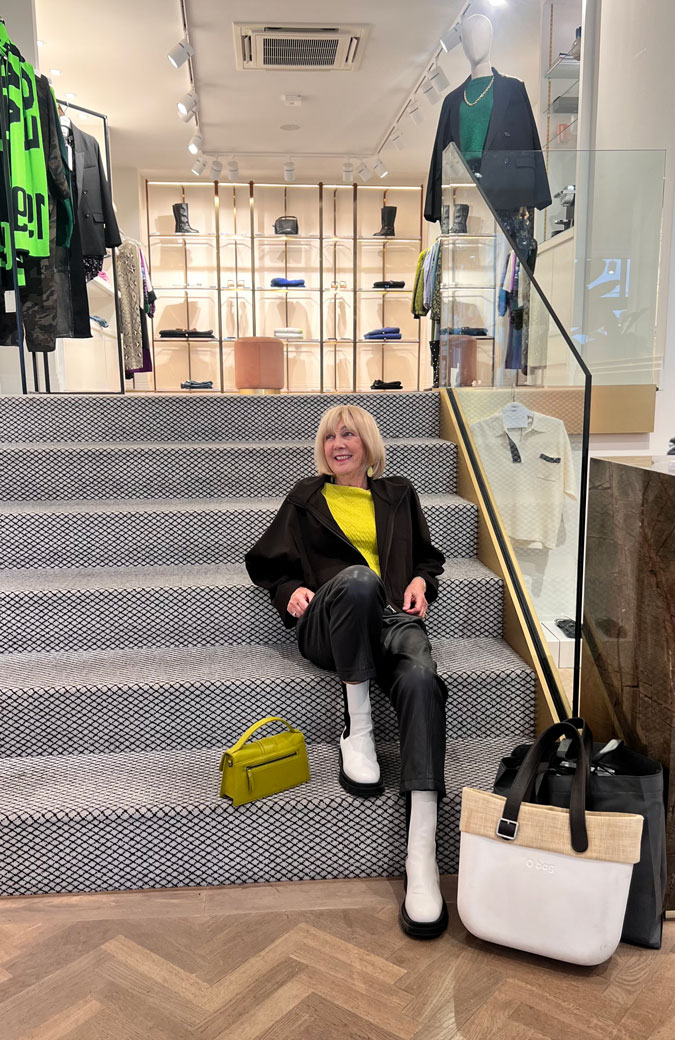 Lying on the stairs at Essentiel Antwerp