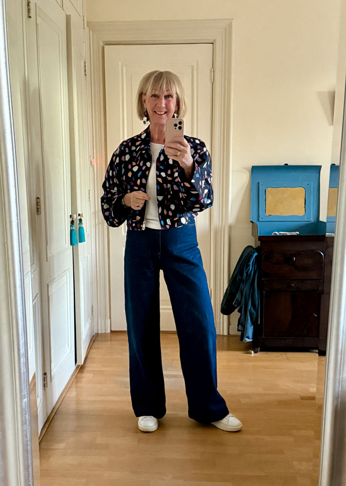 Multicoloured jacket with jeans