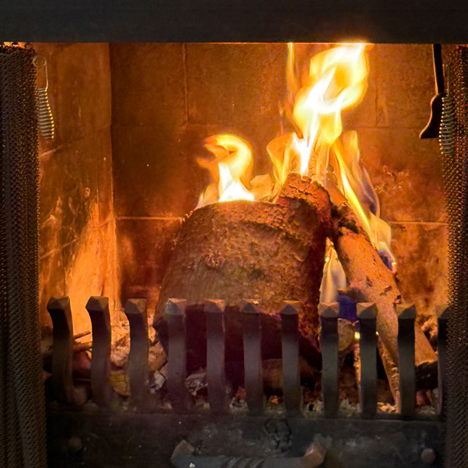Log fire