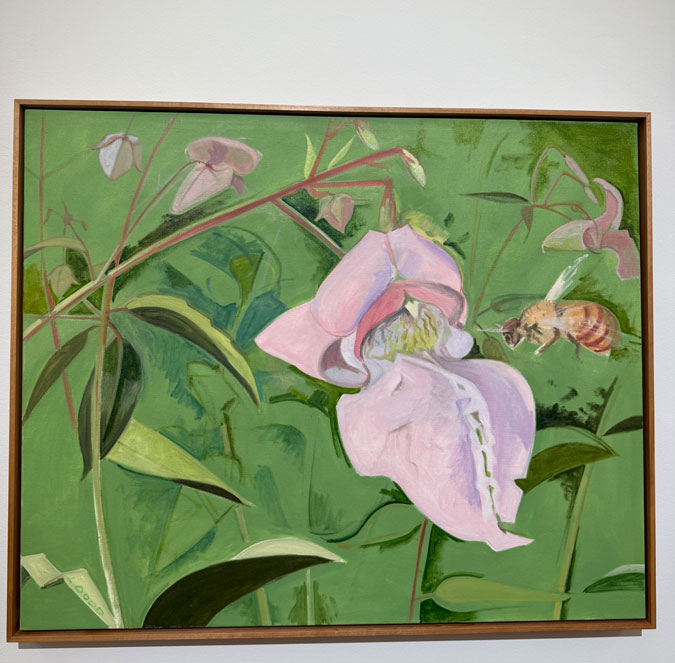 Bee approaching Touch me nots 2006 Lois Dodd