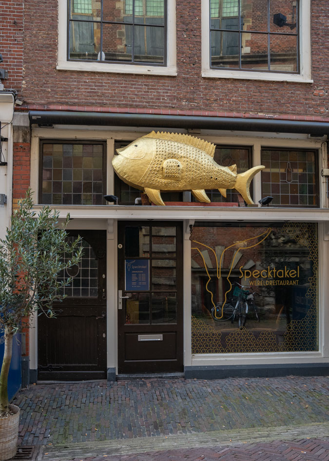 Restaurant with a golden fish