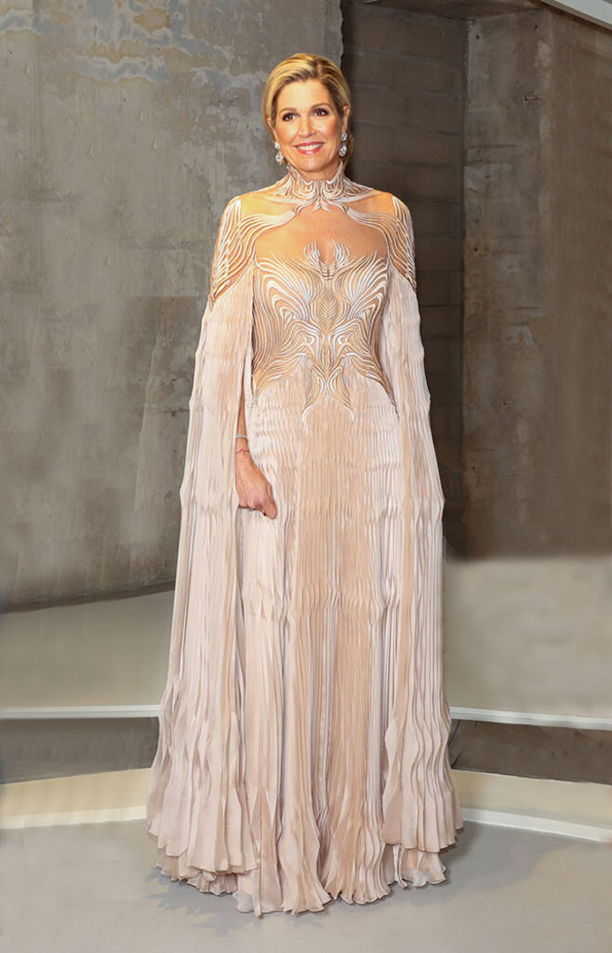 Queen Maxima in a dress by Iris van Herpen
